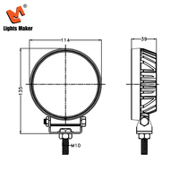 Projecteur de travail LED portable 24W mini rond tout-terrain 2200LM à faisceau large pour SUV, camion, marine, VTT, bateau LML-0702-24