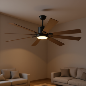 Ventilador de Techo LED Moderno DB con 8 Aspas de Madera, Control Remoto, Regulable, Temperatura de Color Ajustable, para Sala de Estar, 220V - Product Image 2