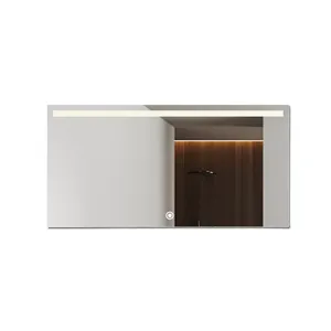 Odern-Espejo de baño redondo con atenuación, espejo redondo para ducha grande con retroiluminación esmerilada, 104H60100M