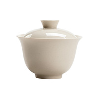 Gaiwan en céramique fait main, durable, 180 ml, service à thé Kung Fu, luxe moderne, glaçure naturelle à base de cendres végétales, tasse à thé ronde pour le thé de l'après-midi