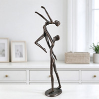 Sculptures métalliques abstraites artisanales de couple dansant, figurine romantique de couple de ballet, cadeau de mariage ou de la Saint-Valentin, ornement