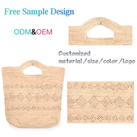 Luxe femmes été plage raphia épaule fourre-tout Crochet sac tissé chapeau de paille ensemble poignée supérieure pochette sacs à main