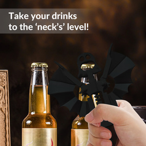 Sacacorchos de Vino con Forma de Murciélago de Halloween, Negro, Multifuncional, Portátil, para Abrir Vino y Cerveza - Product Image 5