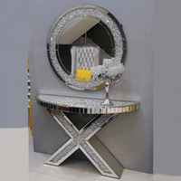 Vente en Gros de Meubles de Maison Table Console Avec Miroir Tables Console Modernes en Cristal Concassé