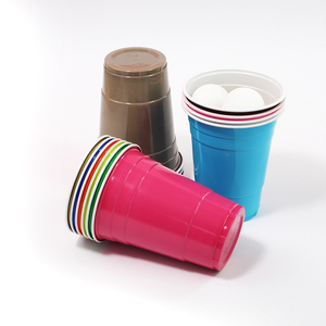 Red Cups 16oz Plastic Shot Glasses Drink Party Disposable 16-Ounce Miniature Red Party Cups