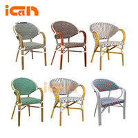 Nouvelle conception de chaise en osier pour l'extérieur, chaises empilables en rotin pour café, mobilier de patio, chaises de salle à manger de jardin