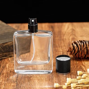 Hot Sale Customized square Empty Spray <b>Bottle</b> Glass Refillable clear Spray 50ml - Product Image 5