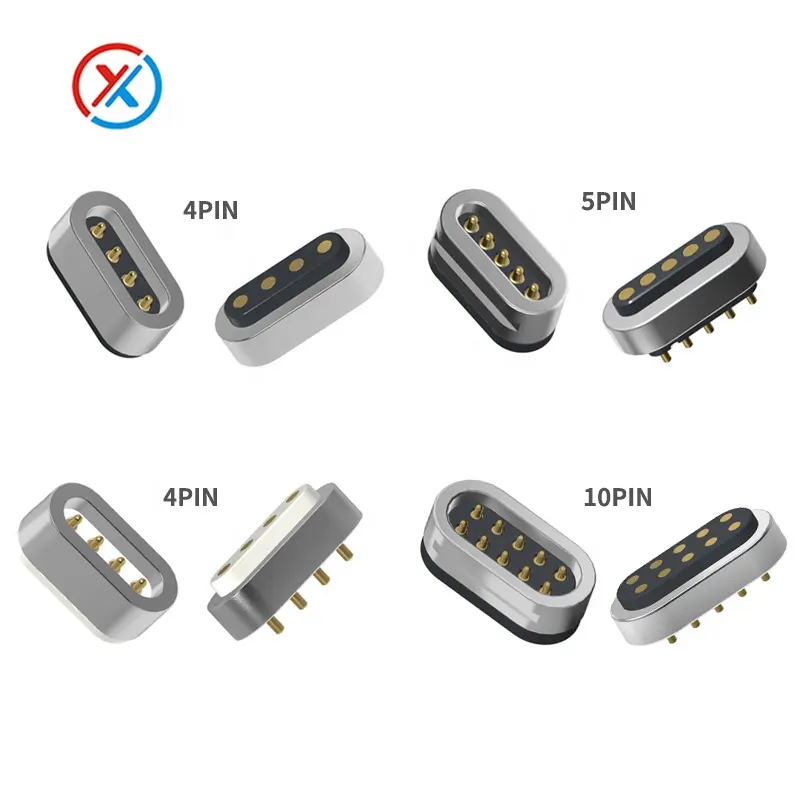 2.0mm pitch small magnetic spring pin connector 4-bit ring magnet and 10-pin magnetic spring needle connector