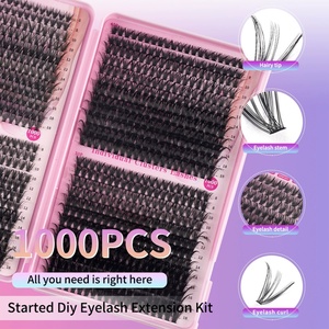 Kit de Extensiones de Pestañas de 640 Clusters, Rosa, 30D 40D 50D, Mixtas, con Pinzas, Removedor, Adhesivo y Sellador, Libro de Pestañas - Product Image 6