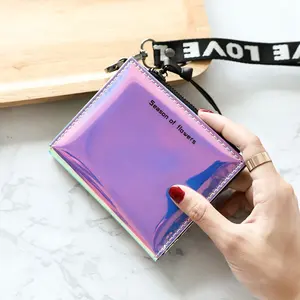 Laser PU Leather Clutch Ladies Purse Credit Card Holder Women Wallet Organizer