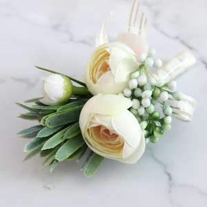Tùy Chỉnh Trang Trí Đám Cưới Hoa Phù Dâu Boutonniere <span class=keywords><strong>Corsage</strong></span> Nhân Tạo Hoa Khô Bridal Tay Cổ Tay <span class=keywords><strong>Corsage</strong></span> Cho Đám Cưới - Product Image 3
