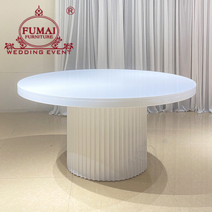 Mesa de Comedor Redonda de Acero Inoxidable para Banquetes de Hotel, Tamaño Personalizado, para Bodas - Product Image 1