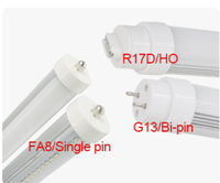 Base rotative R17D Tube LED Double face étanche 140lm/W lampe LED 4ft HO 360 degrés T10 Tube LED pour éclairage de panneau d'affichage