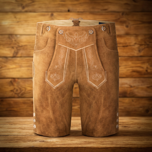 Shorts décontractés pour hommes en cuir véritable, anti-plis, écologiques, taille mi-haute, avec braguette boutonnée – Collection 2025 - Product Image 1