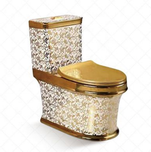 Inodoros de Lujo con Diseño Dorado, Inodoro de Una Pieza con Sifón en S, Doble Descarga, Inodoro sin Borde - Product Image 4