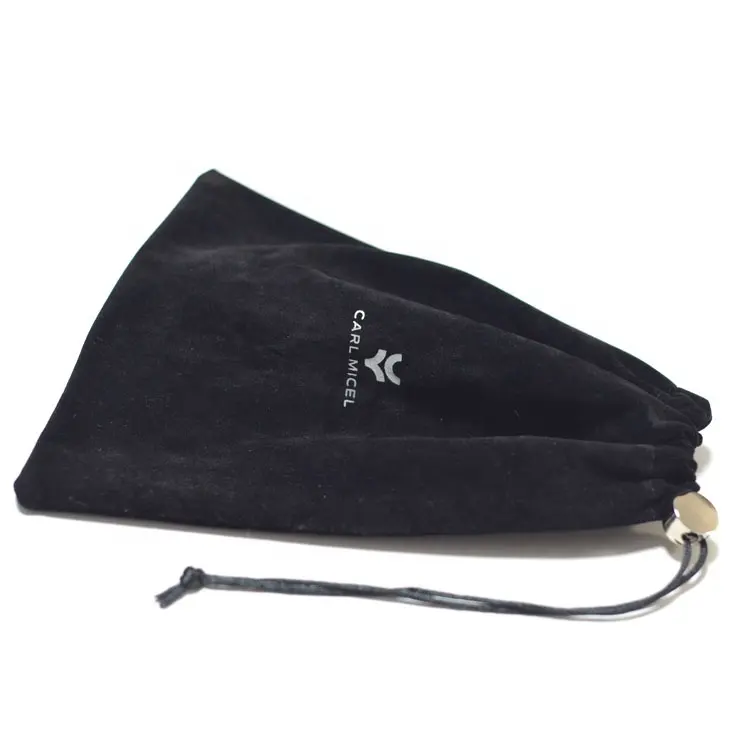 Высококачественные черные бархатные сумки на шнурке, сумки для ювелирных изделий, мягкий бархатный упаковочный мешочек