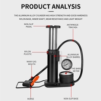 IRONDONKEY Inflator Road Bicycle Portable Mini Floor Pump Bicycle Foot Pump with Pressure Gauge