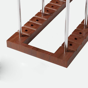 Soporte ajustable de madera para almacenamiento de discos de vinilo Soporte de registros IP Álbum Organizador de revistas Estante de exhibición Capacidad para hasta 50 DVD <span class=keywords><strong>CDs</strong></span> Marrón - Product Image 5