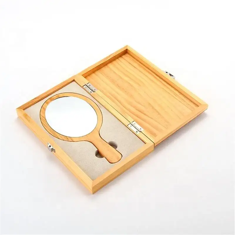 صندوق خشبي صغير بتصميم مرآة صندوق هدايا للتخزين