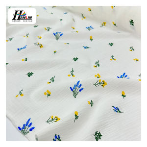 Оптовая продажа, <span class=keywords><strong>100</strong></span>% хлопковая окрашенная двухслойная марлевая хлопковая креповая ткань, мягкая марлевая муслиновая Органическая хлопковая морщинистая ткань - Product Image 3