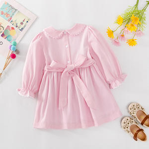 봄과 가을 스타일 소녀용, 크로스보더 레트로 핸드 스모킹 프린세스 드레스, 영국 외국 무역 - Product Image 4