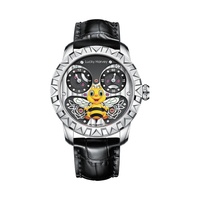 Montre mécanique automatique Lucky Harvey For True Joy Series BEE Creative Animated Figure - Aiguilles lumineuses, acier inoxydable