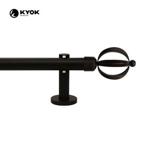 Tringles à rideaux noires KYOK de 3/<span class=keywords><strong>4</strong></span> po de diamètre avec embouts torsadés en forme de cage, tringles à rideaux extensibles pour fenêtres - Product Image 3