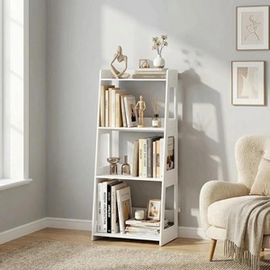 Ou Shumei Trapezoidal Bookshelf Floor Standing Multi Layer Storage Cabinet Backless <b>Bookcase</b> For Bedroom Bathroom Display Rack - Product Image 1