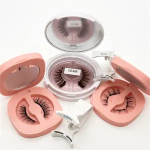 Sunland New design fox eyes magnetic eyelashes 3d false eyelashes magnetic eyelash curler set quantum double magnet lash