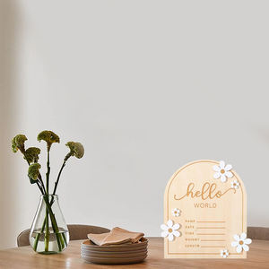 Tarjeta de madera para marcar los hitos del bebé, regalo de bienvenida para baby shower, tablero de madera para registrar información del bebé - Product Image 6