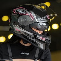 Casque de moto intégral Predator certifié DOT, léger en ABS, résistant aux rayures, avec double visière pour une protection imperméable