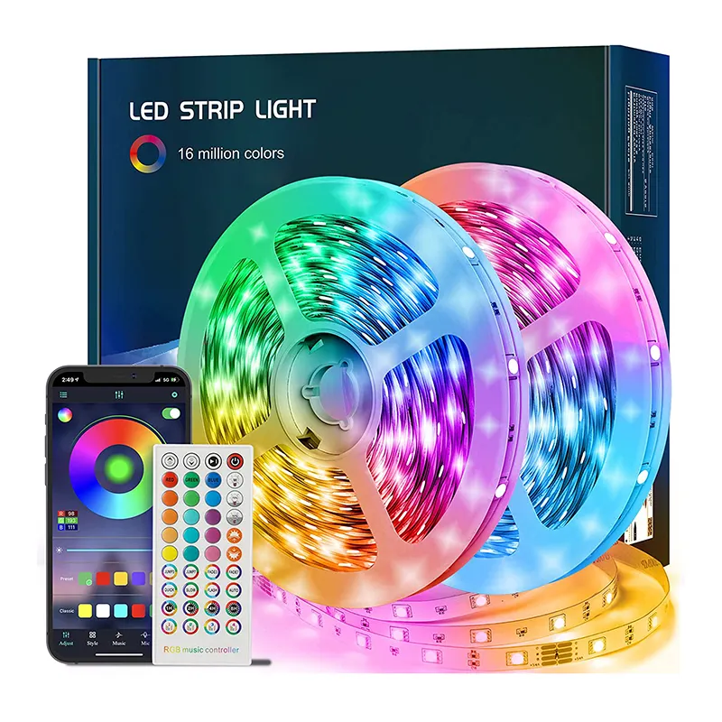 Strip Smart Lights Bluetooth Smart App Sync musica Rgb 5050 cambia colore Led striscia di luce per camera da letto