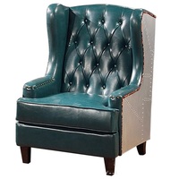 Fauteuil en cuir de luxe style aviateur rétro industriel, idéal pour salon, chambre ou hôtel