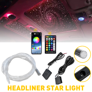 XKD-APP-300PCS-1T1 ไฟเบอร์ออปติกชุดไฟสตาร์ไลท์ 300 ชิ้น 12V DC ตัวควบคุมหลอดไฟ LED รีโมทสำหรับหลังคารถเพดาน - Product Image 3