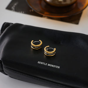 ต่างหูห่วงสองสี J&D Fashion ชุบทอง 18K สแตนเลสสตีล สีทองและสีเงิน ต่างหูสามชั้นแบบกว้าง - Product Image 5