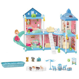 <span class=keywords><strong>Casa</strong></span> de Muñecas de Plástico DIY, Villa de Juguete de 5 Pisos, Hermosa Villa de Juguete para Muñecas - Product Image 1