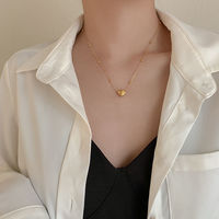 Collier ras de cou avec pendentif cœur délicat en acier inoxydable plaqué or, vente en gros d'usine, bijoux pour femmes