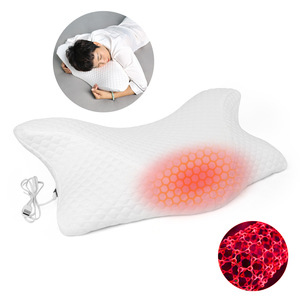 Heated Memory Foam <b>Pillow</b> Butterfly <b>Shape</b> Neck Support Cervical <b>Pillow</b> Home Use Slow Rebound <b>Pillow</b> Adult - Product Image 1