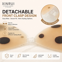 Sujetador adhesivo de silicona redondo Xinrui con efecto push-up, con logotipo personalizado en tono de piel y embalaje, ideal para vendedores de prendas con espalda descubierta y escote pronunciado.