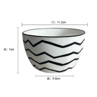 Ensemble de vaisselle en céramique de 4.5 pouces en porcelaine design moderne noir et blanc de Offre Spéciale d'usine