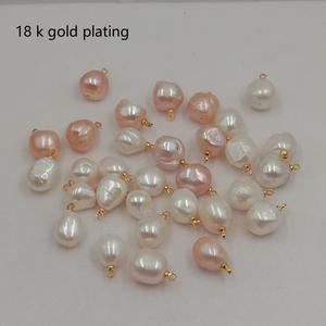 Perla suelta de alto brillo delicado 9-10 Mm encanto barroco perla natural de agua dulce con percha para la fabricación de joyas - Product Image 2