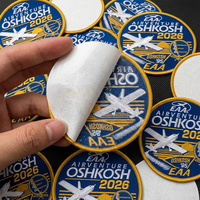 2026 OSHKOSH Aviation Patchs thermocollants brodés à motif d'avion, activés par la chaleur pour les fans de souvenirs
