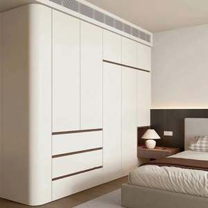 Armoire sur mesure haut de gamme en contreplaqué mélaminé blanc pour chambre parentale - Product Image 3