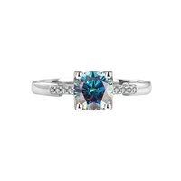 Bague en argent Moissanite à la mode pour femmes de 0.5 à 2 carats en forme de tête de bœuf 925 Sterling certifiée pour bague de fiançailles pour femmes