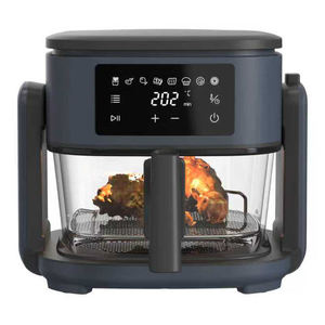 Anbolife 5L <span class=keywords><strong>Friteuse</strong></span> à <span class=keywords><strong>air</strong></span> et grill d'intérieur 2-en-1 avec fenêtre en verre, 8 programmes prédéfinis, couvercle rabattable, cuisson intelligente et saine, revêtement sans huile, OEM - Product Image 2