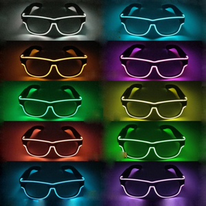 Gafas EL recargables de sombra oscura a Clara con brillo intermitente inalámbrico para la graduación de regreso a la escuela Halloween Día del padre - Product Image 5
