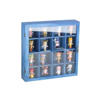 Boîte présentoir murale pour enfants, jouet de poupée en bois avec couvercle en verre, 1 pièce