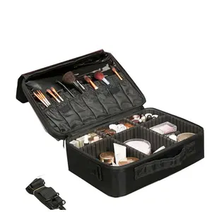 Custom Mode Hoge Kwaliteit Groothandel Multi Functie Grote Rits Afneembare Make Up Cosmetische Borstel Houder Tas