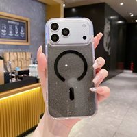 Nouvelle coque de téléphone à paillettes ciel étoilé pour iPhone 17 Pro Max 17 Air, coque magnétique 16 Pro 14/15 Pro, transparente et antichoc