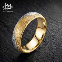 JLM Hochwertige Zweifarbige Mattierte Eternity-Band Paarringe aus Titan-Stahl mit Zirkonia für Verliebte, Hochzeit, Jahrestag, Versprechen, Minimalistisch